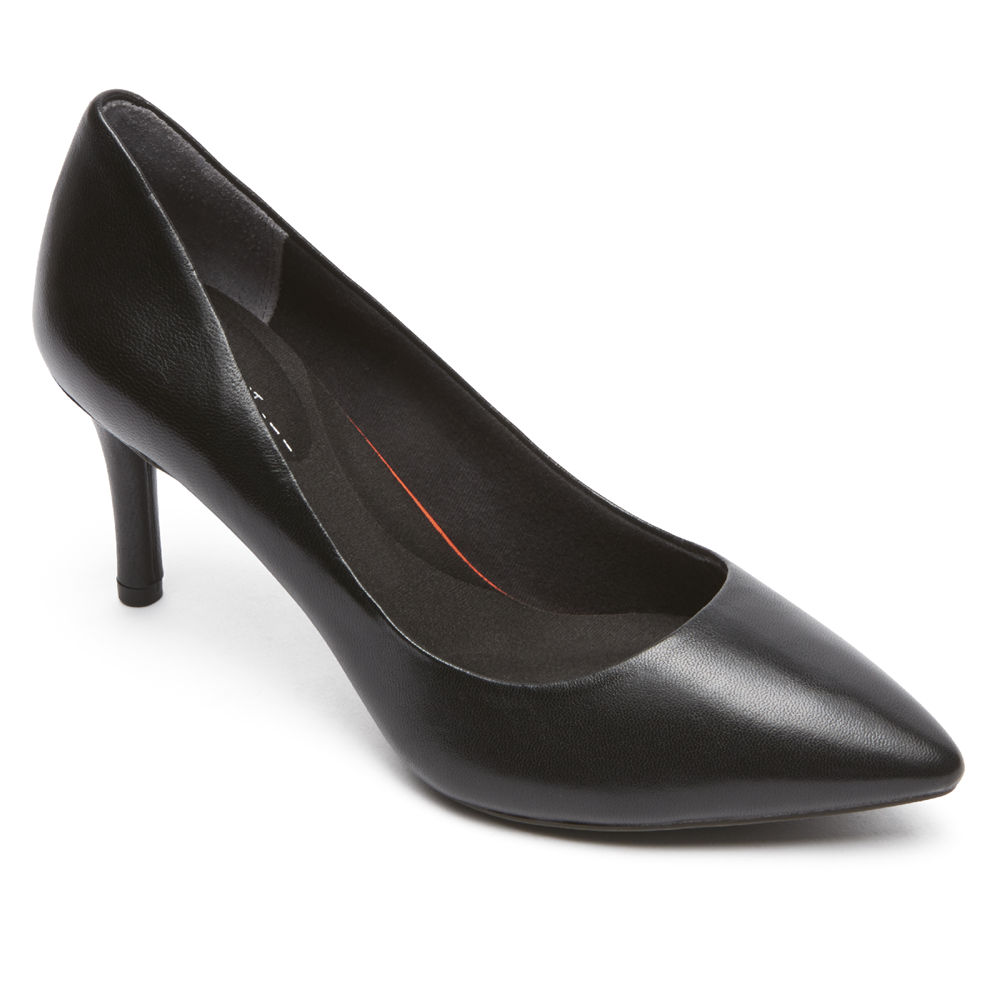 Zapatos De Tacones Rockport Mujer Mexico - Total Motion 75Mm Pointed Toe Negros - JPBMV6109